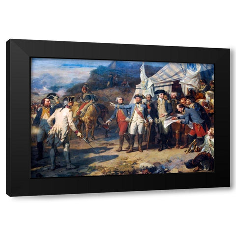 Siege of Yorktown Black Modern Wood Framed Art Print by Couder, Auguste