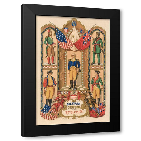 Military costume of the Revolution Black Modern Wood Framed Art Print with Double Matting by Emmet Collection