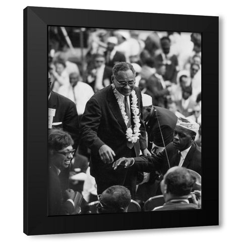 Civil RightsÂ MarchÂ onÂ Washington-D.C. Dr. Ralph Bunche Black Modern Wood Framed Art Print by U.S. Archives