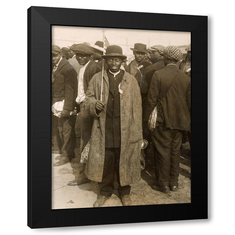 WWI Shelton Smith Arrives at Camp Devens for Military Training Black Modern Wood Framed Art Print by U.S. Archives