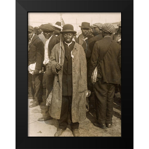 WWI Shelton Smith Arrives at Camp Devens for Military Training Black Modern Wood Framed Art Print by U.S. Archives