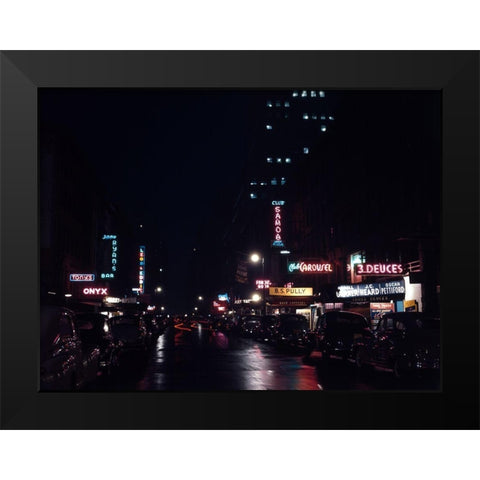 52nd Street-New York 1948 Black Modern Wood Framed Art Print by Gottlieb, William