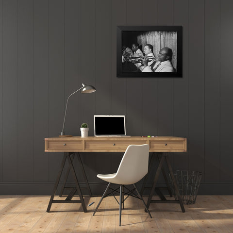 Portrait of Franc Williams-Harold Baker-and Cat Anderson Black Modern Wood Framed Art Print by Gottlieb, William