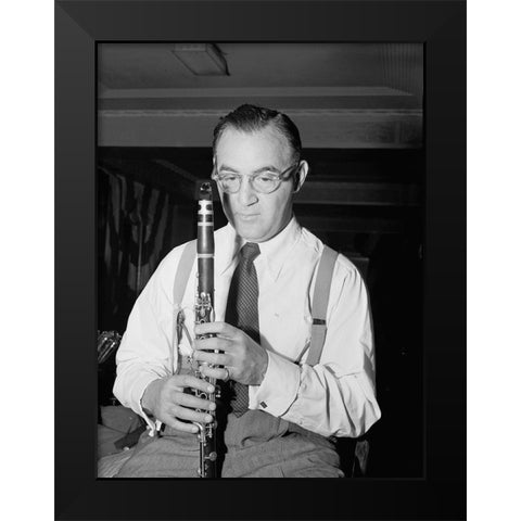 Portrait of Benny Goodman-New York 1946 Black Modern Wood Framed Art Print by Gottlieb, William