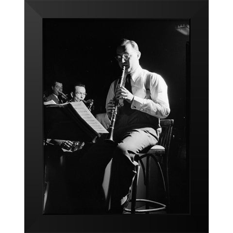 Portrait of Benny Goodman-New York 1947 Black Modern Wood Framed Art Print by Gottlieb, William