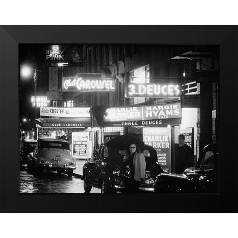 52nd Street-New York City 1948 Black Modern Wood Framed Art Print by Gottlieb, William