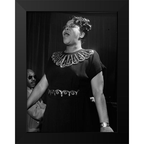 Bertha Chippie Hill-New York 1947 Black Modern Wood Framed Art Print by Gottlieb, William