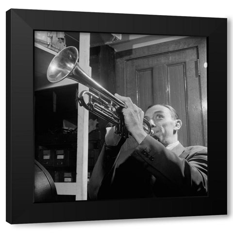 Wingy Manone New York 1947 Black Modern Wood Framed Art Print by Gottlieb, William