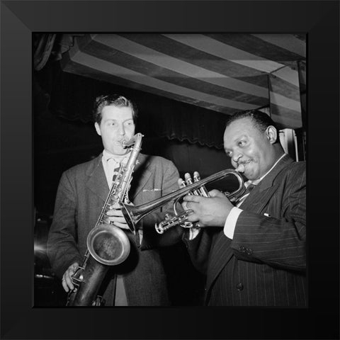 Rex William Stewart and Charlie Barnet  Aquarium-New York 1946 Black Modern Wood Framed Art Print by Gottlieb, William