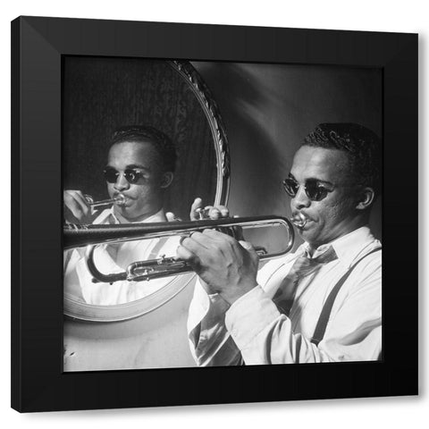 Howard McGhee-New York-1947 Black Modern Wood Framed Art Print by Gottlieb, William