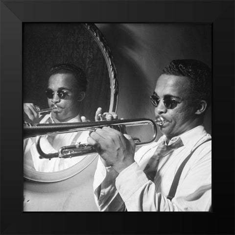 Howard McGhee-New York-1947 Black Modern Wood Framed Art Print by Gottlieb, William