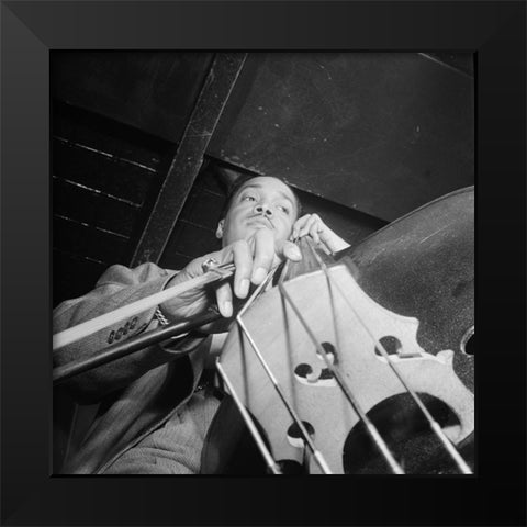 Slam Stewart-Three Deuces New York 1947 Black Modern Wood Framed Art Print by Gottlieb, William