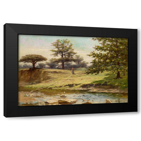 Indiana Landscape Black Modern Wood Framed Art Print by Gruelle, Richard Buckner
