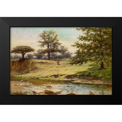Indiana Landscape Black Modern Wood Framed Art Print by Gruelle, Richard Buckner
