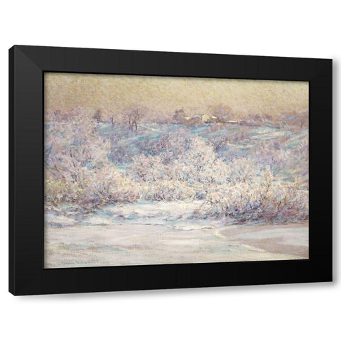 Frosty Morning Black Modern Wood Framed Art Print by Adams, John Ottis
