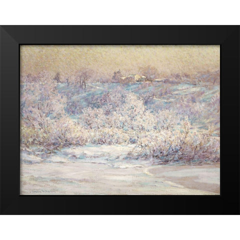 Frosty Morning Black Modern Wood Framed Art Print by Adams, John Ottis