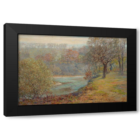 Late Autumn Black Modern Wood Framed Art Print by Adams, John Ottis