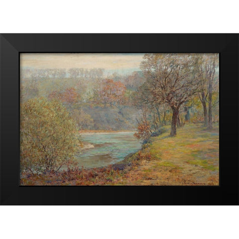 Late Autumn Black Modern Wood Framed Art Print by Adams, John Ottis