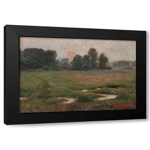 An August Sunset - Prairie Dell Black Modern Wood Framed Art Print by Adams, John Ottis