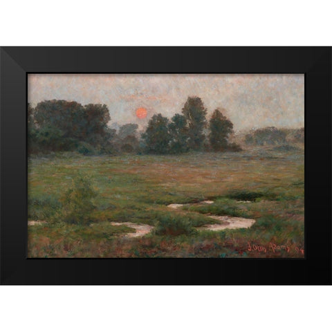 An August Sunset - Prairie Dell Black Modern Wood Framed Art Print by Adams, John Ottis