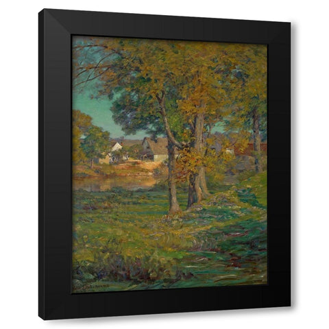Thornberrys Pasture-Brooklyn-Indiana Black Modern Wood Framed Art Print by Adams, John Ottis