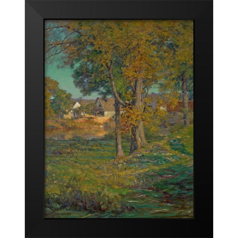 Thornberrys Pasture-Brooklyn-Indiana Black Modern Wood Framed Art Print by Adams, John Ottis