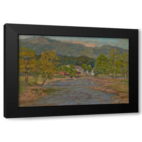 Landscape Black Modern Wood Framed Art Print with Double Matting by Steele, Theodore Clement