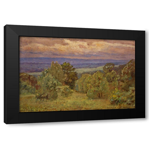 Storm Clouds Black Modern Wood Framed Art Print with Double Matting by Steele, Theodore Clement