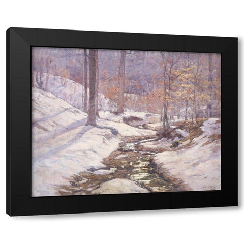 Winter Sunlight Black Modern Wood Framed Art Print by Steele, Theodore Clement