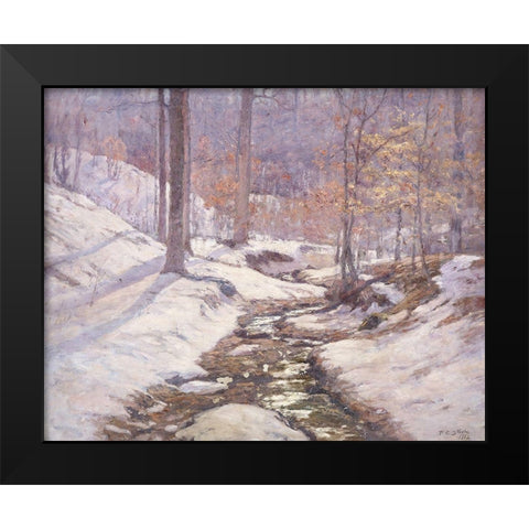 Winter Sunlight Black Modern Wood Framed Art Print by Steele, Theodore Clement