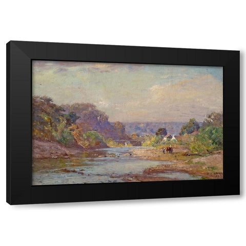 Brookville Landscape Black Modern Wood Framed Art Print by Steele, Theodore Clement
