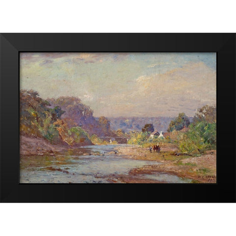 Brookville Landscape Black Modern Wood Framed Art Print by Steele, Theodore Clement