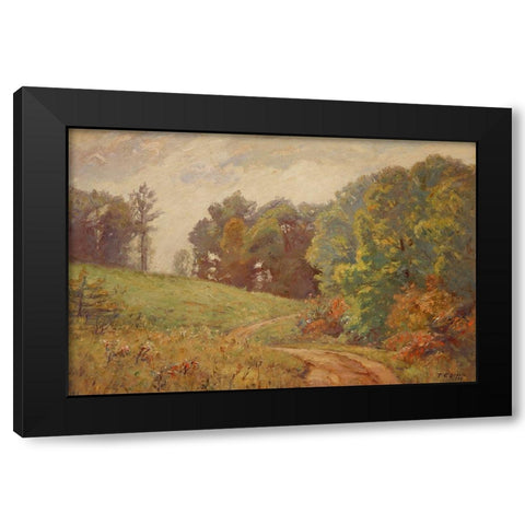 Indiana Landscape Black Modern Wood Framed Art Print with Double Matting by Steele, Theodore Clement