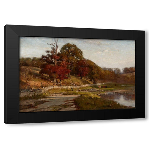 Oaks of Vernon Black Modern Wood Framed Art Print by Steele, Theodore Clement