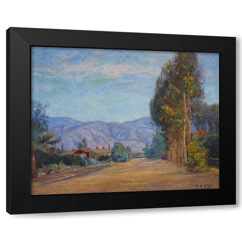 Hills Near Redlands-California Black Modern Wood Framed Art Print with Double Matting by Steele, Theodore Clement