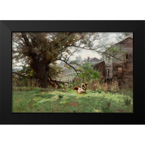Morning-Old Schofields Mill Black Modern Wood Framed Art Print by Steele, Theodore Clement