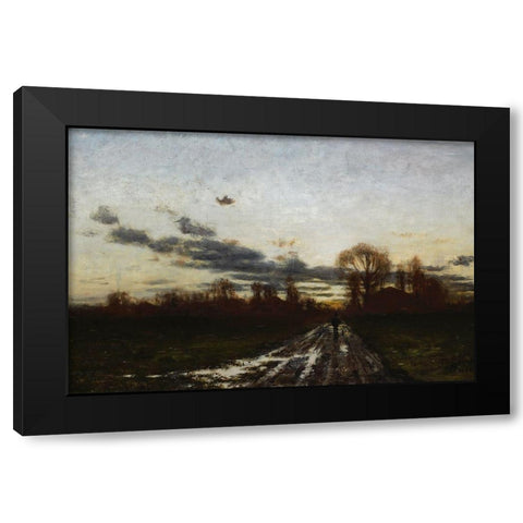 Sunrise Black Modern Wood Framed Art Print by Steele, Theodore Clement