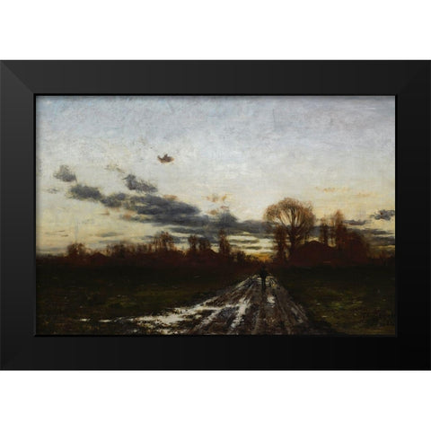 Sunrise Black Modern Wood Framed Art Print by Steele, Theodore Clement