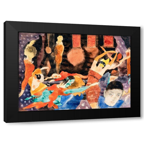 The Masque of the Red Death Black Modern Wood Framed Art Print by Demuth, Charles