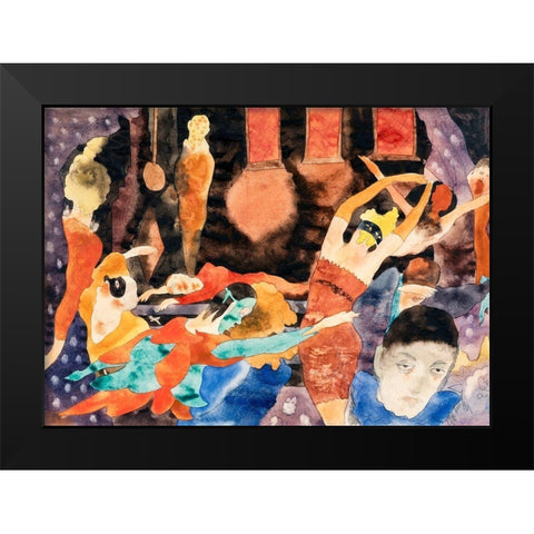 The Masque of the Red Death Black Modern Wood Framed Art Print by Demuth, Charles