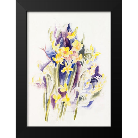 Small Daffodils Black Modern Wood Framed Art Print by Demuth, Charles