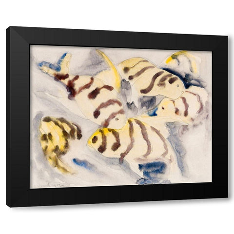 Fish Series-No. 3 Black Modern Wood Framed Art Print with Double Matting by Demuth, Charles