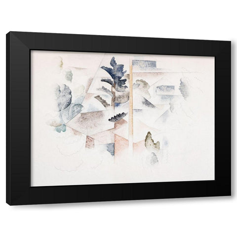 Bermuda-Trees and Architecture Black Modern Wood Framed Art Print with Double Matting by Demuth, Charles