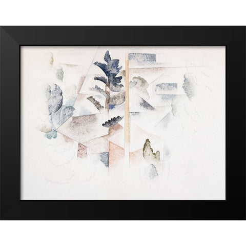 Bermuda-Trees and Architecture Black Modern Wood Framed Art Print by Demuth, Charles