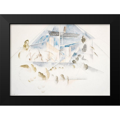 Bermuda-Masts and Foliage Black Modern Wood Framed Art Print by Demuth, Charles