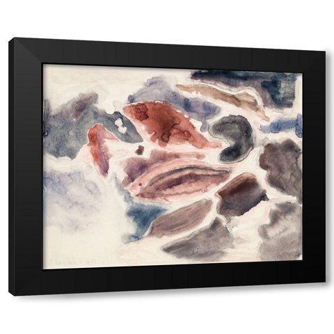 Fish Series-No. 2 Black Modern Wood Framed Art Print with Double Matting by Demuth, Charles