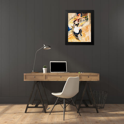 Bicycle Acrobats Black Modern Wood Framed Art Print by Demuth, Charles