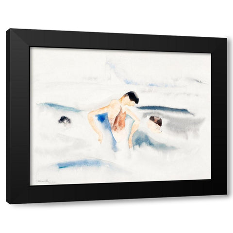 Three Figures in Water Black Modern Wood Framed Art Print by Demuth, Charles