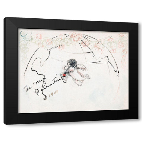 To My Valentine Black Modern Wood Framed Art Print with Double Matting by Demuth, Charles