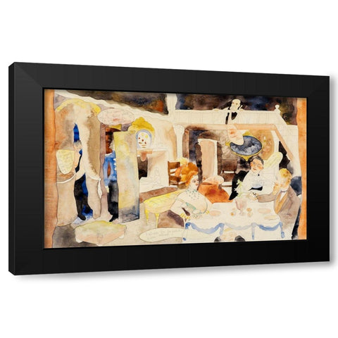 Lulu and Alva SchÃ¶n at Lunch Black Modern Wood Framed Art Print with Double Matting by Demuth, Charles
